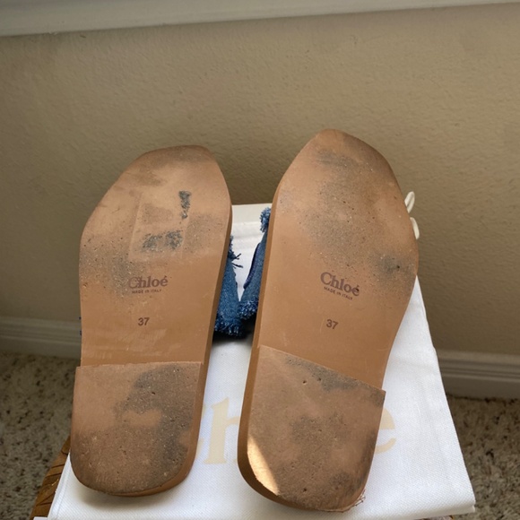 Chloe Woody Denim Slides - Picture 7 of 10